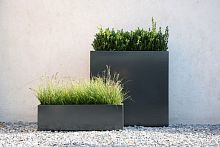 Galvanised steel planter FLOWERBOXsquarecontemporaryindoor