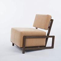 Contemporary fireside chair SITIOfabricwoodenbeige