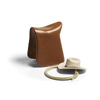 Contemporary stool PEPEleatherleather basesled base