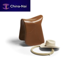 Contemporary stool PEPEleatherleather basesled base