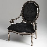 Traditional armchair ATOLLOfabricmedallionblack