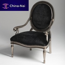 Traditional armchair ATOLLOfabricmedallionblack