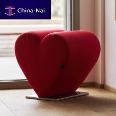 Original design pouf LOVEfabricleatherpolished stainless steel