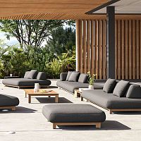 Contemporary ottoman CALAfabricteakaluminum