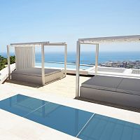 Self-supporting pergola CLIMA 120 aluminumwith mobile slats
