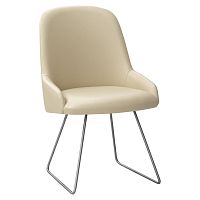 Contemporary chair NEWTON Mindoorleathermetal base