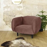 Contemporary armchair MORAvelvetbrownblue