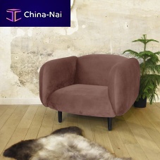 Contemporary armchair MORAvelvetbrownblue