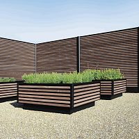 Padouk planter FUSIONaluminumrectangularsquare