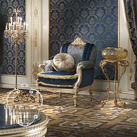 Classic armchair 14419fabricsolid woodhandmade