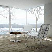 Contemporary fireside chair ANTENNA meshstainless steelgarden