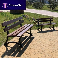 Traditional public bench PALMAwoodencast ironwith backrest