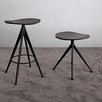 Contemporary stool ECH6oaksteel basewith footrest