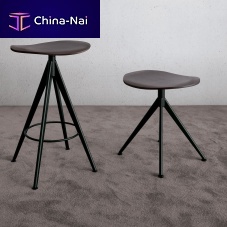 Contemporary stool ECH6oaksteel basewith footrest