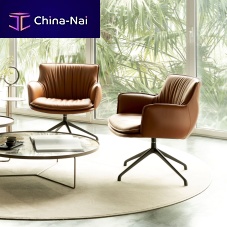 Contemporary armchair RHONDA fabricleathersynthetic leather