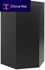 Contemporary stool HEXAGON woodenwith storage compartmentblack
