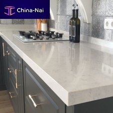 Quartz countertop whitesquare edge