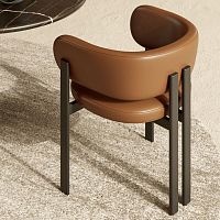 Contemporary armchair Bayfabricoakmetal