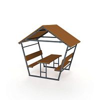 Contemporary table and bench set 5023Swoodensteelgarden
