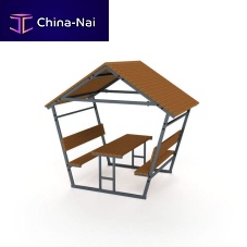 Contemporary table and bench set 5023Swoodensteelgarden