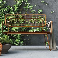 Contemporary garden bench OPL Dpainted metalwith backrestwith armrests