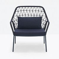 Contemporary armchair PANAREA 3679fabricsteelwith removable cushion