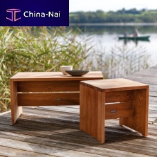 Contemporary side table CABINteaksolid woodteak base