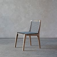 Contemporary chair STITCHindoorwoodenrope