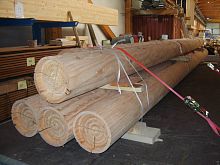 Wooden prefabricated pillar round