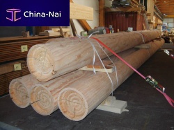 Wooden prefabricated pillar round