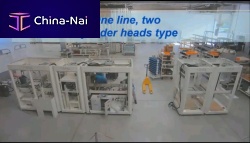 In-line assembly line with leakage controlfor cylinder heads