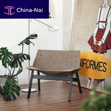Contemporary fireside chair PANELfabricleathergray