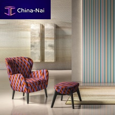 Contemporary armchair Ottaviafabricleathersteel