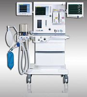 Pediatric anesthesia workstation S6100 PLUStrolley-mountedwith respiratory monitoringwith gas scavenging system