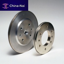 Surfacing wheel peripheralmetalfor glass