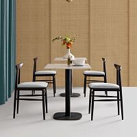 Contemporary chair TIMELESSindoorfabricwooden base