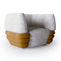 Contemporary armchair ART. SPLENDORleatherfabriccustomizable