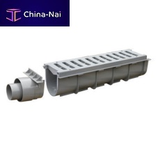 Drainage channel with grating CGPVC500H14 / TSPVC500H14PVCfor public spaces