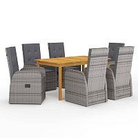 Contemporary table and chair set vidaXL 7 : 3067812rattanacaciasolid wood