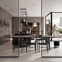 Contemporary kitchen CONVIVIUM, ERA SYSTEMmarbleanodized aluminumFenix NTM®