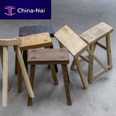 Contemporary stool MILLIwoodengrayred