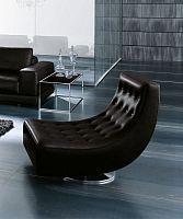 Contemporary fireside chair DADAsteelbrownblack