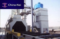 Roller conveyor shot blasting machine 18 kg/h | 4W - 1.5 x 1.0for metal4-wheel