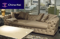 Chesterfield sofa BOAleathergraybrown