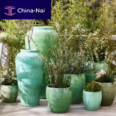 Ceramic plant pot Yixing jardinroundhomecommercial