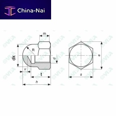 Hexagonal nut 80566892 capnickel-plated