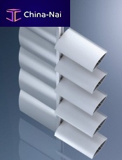 Aluminum solar shading PALEfor facadehorizontalmotorized rotating