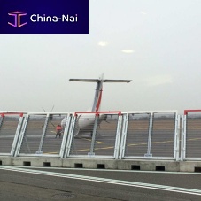 Expanded metal jet blast deflector for airport
