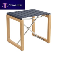 Contemporary footrest BENTON BLUEfabricwooden