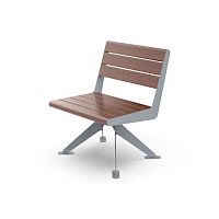 Contemporary chair FLOW outdoorwoodenpainted steel base
